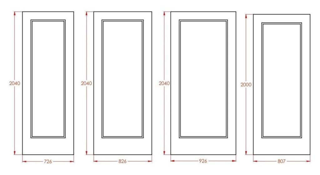 أبعاد مقاسات الابواب