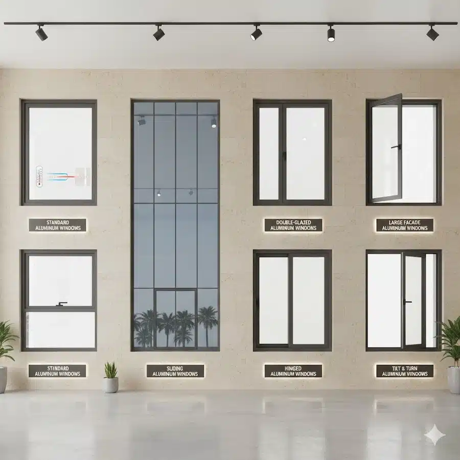 أنواع شبابيك الألمنيوم