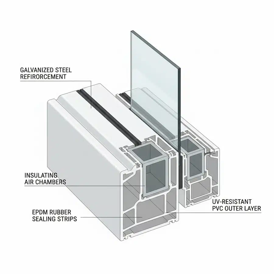 مكونات باب pvc