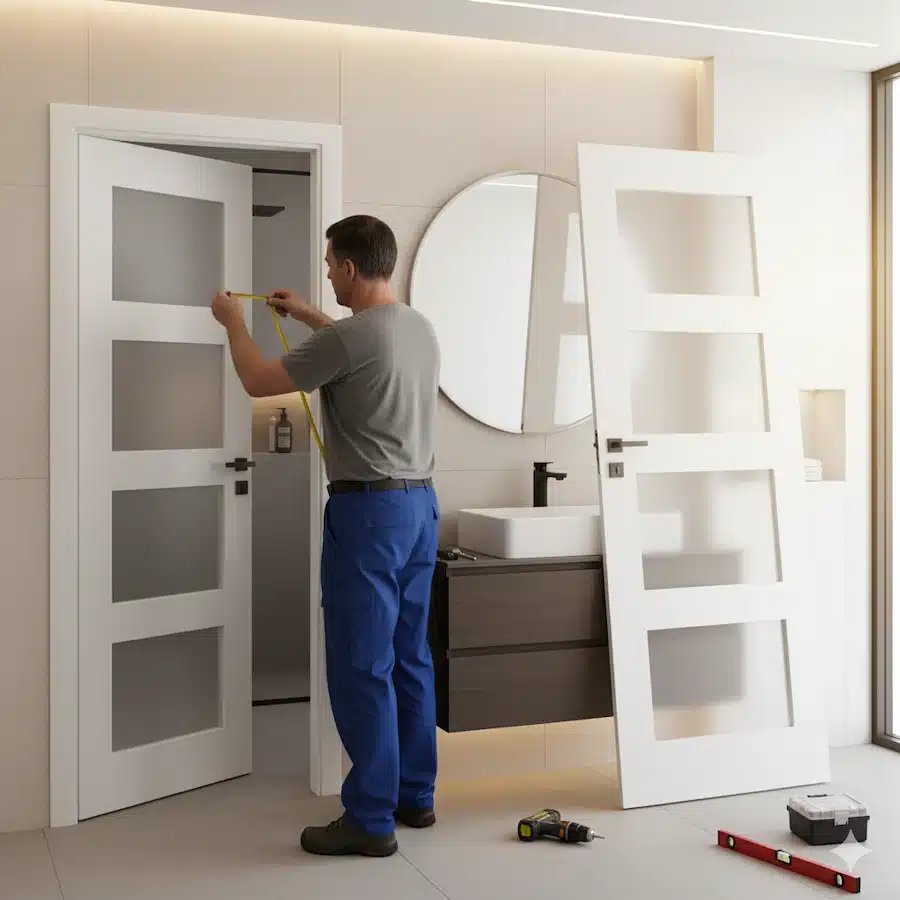 خطوات تركيب باب حمام pvc باحتراف