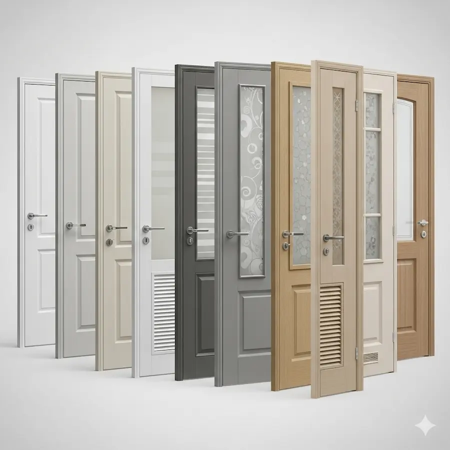 اشكال باب حمام PVC و UPVC.. جودة عالية وتكلفة تناسب الجميع ابواب حمامات PVC