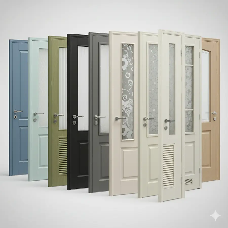 اشكال باب حمام PVC و UPVC.. جودة عالية وتكلفة تناسب الجميع الفرق بين ابواب pvc و upvc
