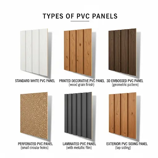 أنواع ألواح PVC