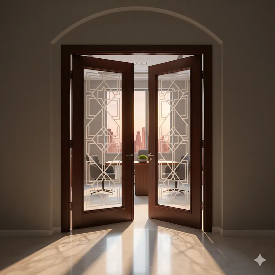 زجاج رش الرمل