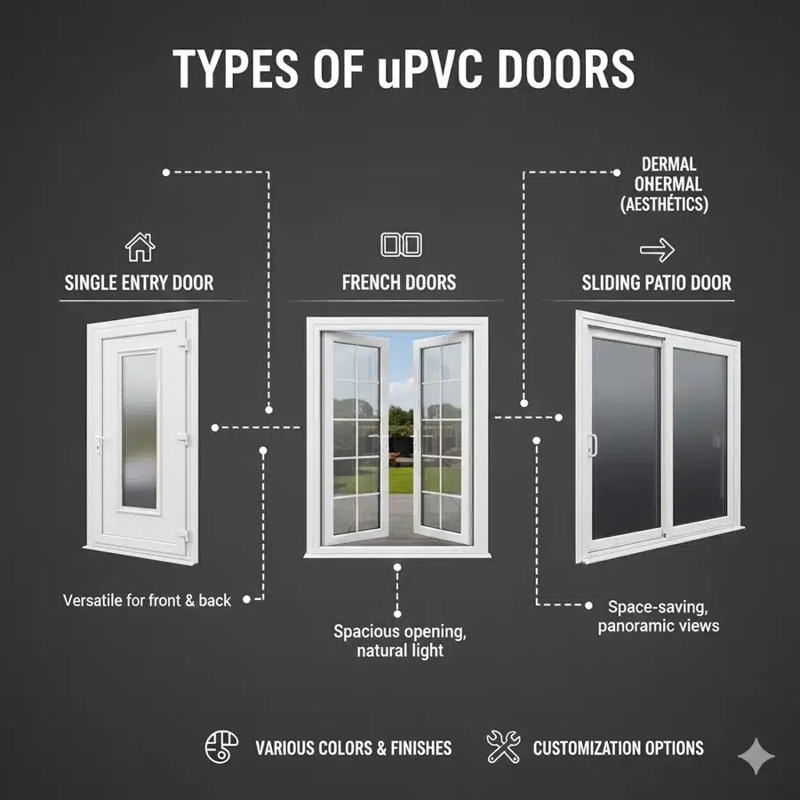أنواع أبواب upvc