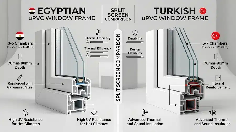 الفرق بين PVC المصري والتركي أيهما أفضل للشبابيك؟