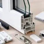 تفاصيل قطاع UPVC وزجاج دبل ومفصلة وجوان مطاطي وإكسسوارات نافذة